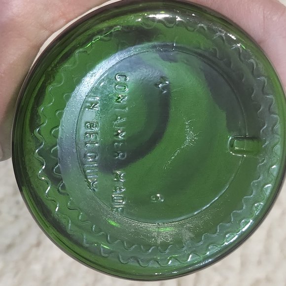 A Pothecary Jar Emerald Green Mid-Centry-Made in Belgium Bubble Top - Picture 4 of 8